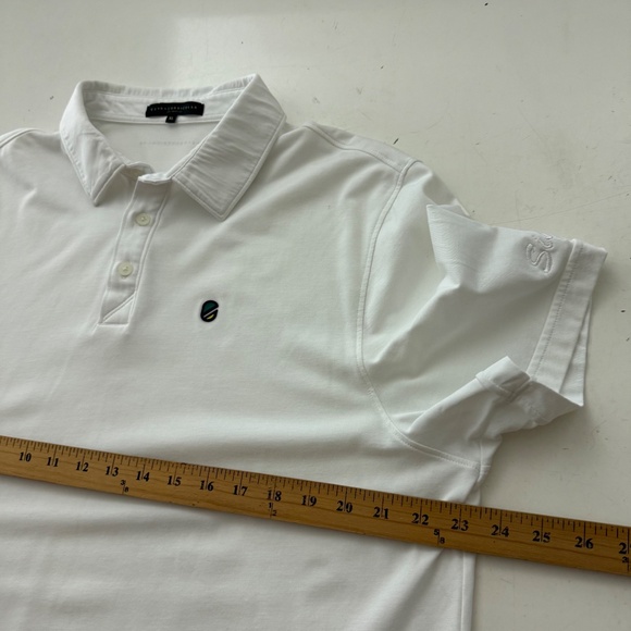 EXTRACURRICULAR Pure White Performance Casual Golf Polo Mens XL Stretch - Picture 7 of 9